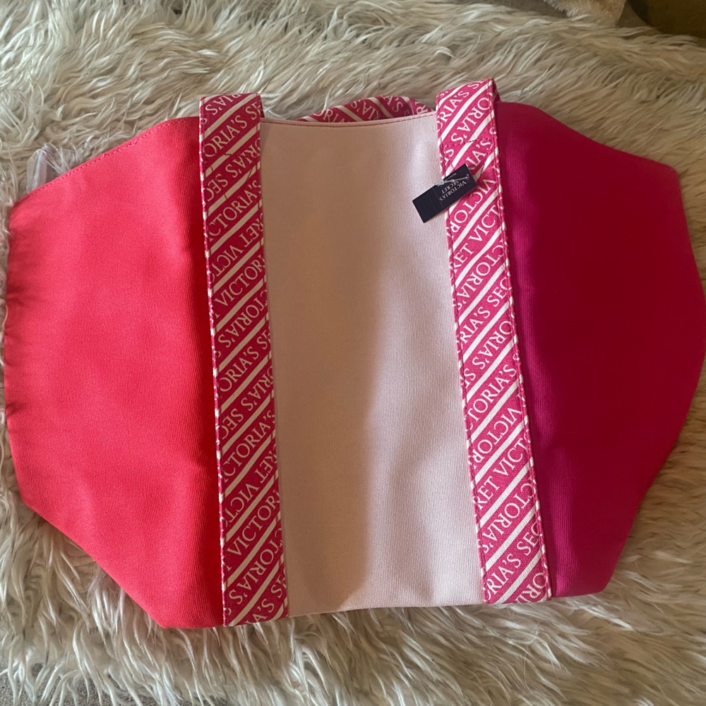 NWT VICTORIAS SECRET TOTE pink and coral - Picture 4 of 7